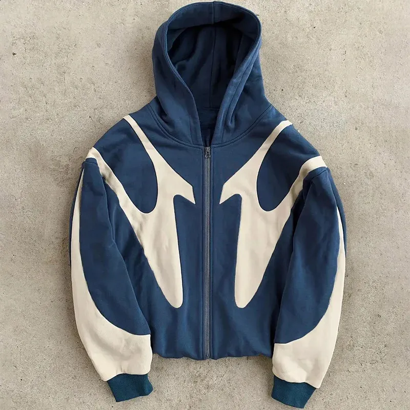 Fashion Sweatshirt Y2k Harajuku casual couple zipper hoodie letter printed devil pattern hoodie