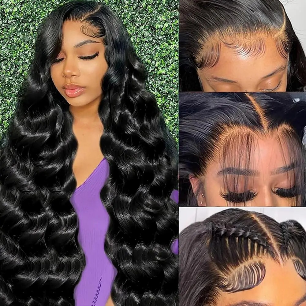 200% Density Human Hair Natural Body Wave 13X4 5X5 360Hd Lace Front Wig HD Human Hair