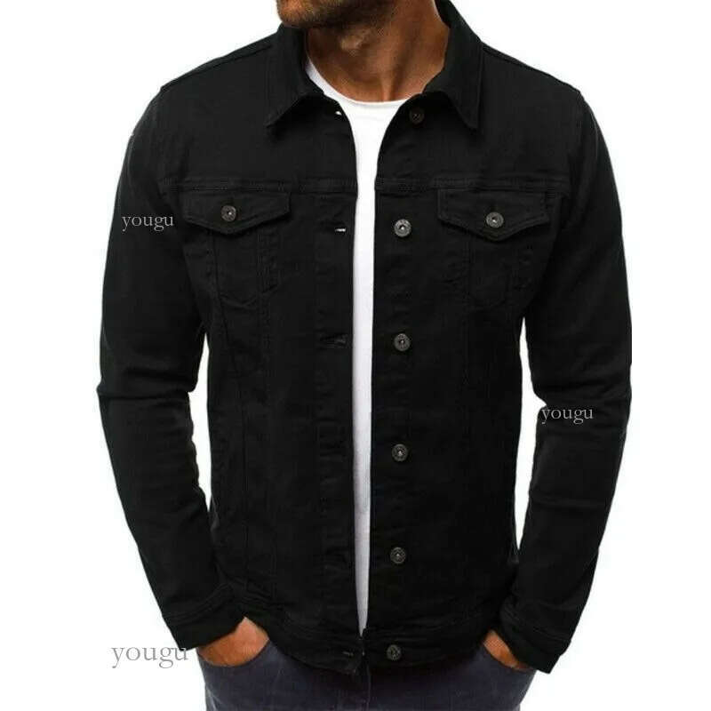 Solid Casual Slim Mens Denim Jacket Plus Size 3XL Bomber Jacket Men High Quality Cowboy Men's Jean Jacket Chaqueta Hombre 201104