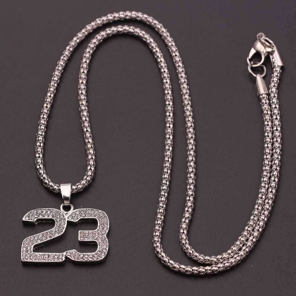 Basketball Hoop Pendant Necklace Basketball Legend Number 23 Drop Necklace Men Hip Hop Rock Neck Chain Jewelry AccoriesXJ241227