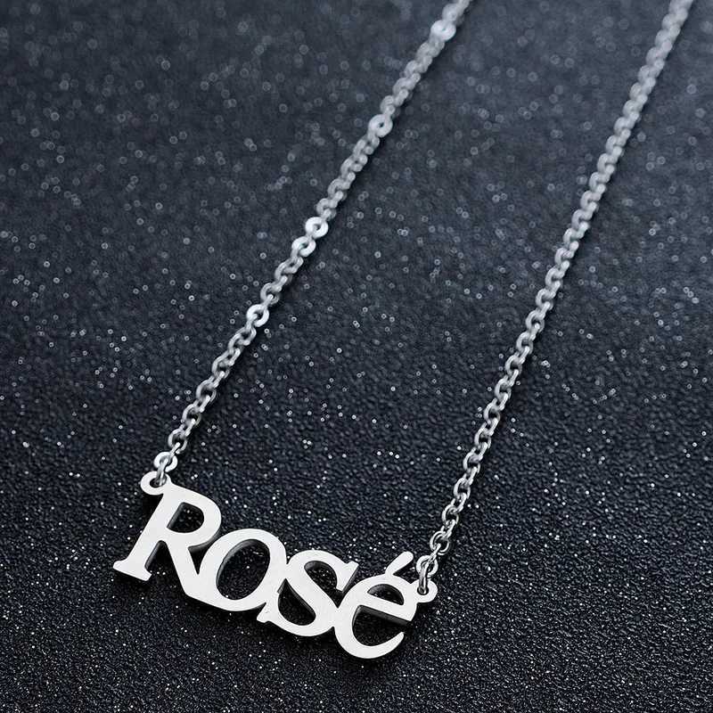 Men Women Kpop Jewelry Korea Group ROSE LISA JISOO JENNIE Letter Fashion Hip-hop Long Chain Stainl Steel NecklacesXJ241227
