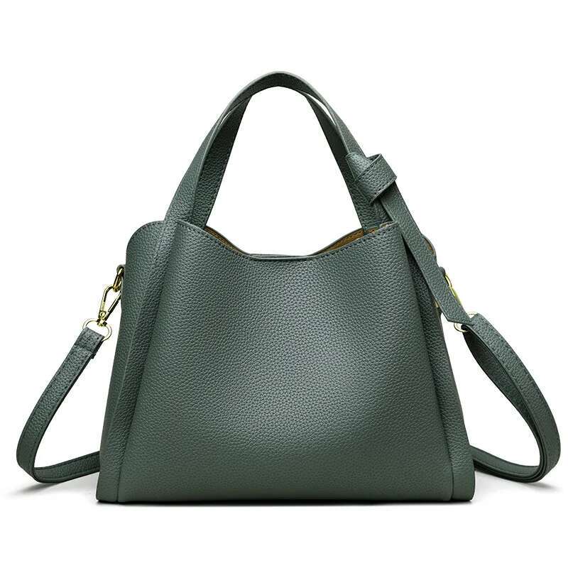 Women's Bags Versatile Bucket Shoulder Women Designer PU Leather Messenger Crossbody Bags Ladies Casual Solid Color Purse Handbag