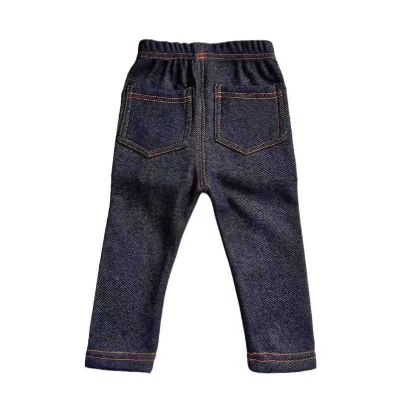 Autumn and Winter Childrens Jeans for Boys and Girls Solid Color Thin Velvet Elastic Band Jeans Baby Elastic Jeans 1-6Y W241227