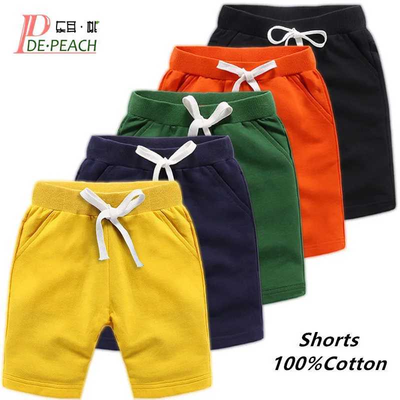 DE PEACH Unisex Summer Cotton Baby Boys Shorts Pants Teenager Kids Boys Girls Solid Casual Shorts For 1-12Years Children Clothes W241227