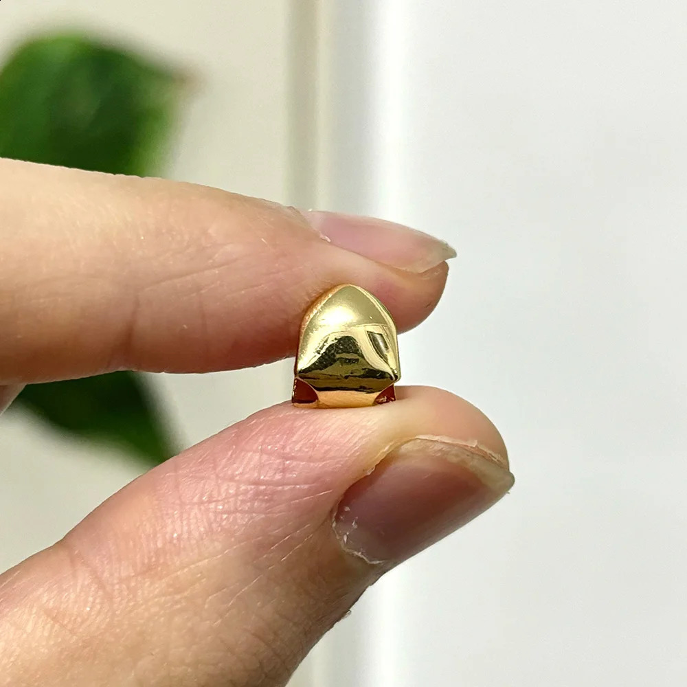 YOUNGX Classic Single Small Teeth Hip Hop 14K Gold Plated Glossy Tooth Caps For Women Men Jewelry Party Gift 241225