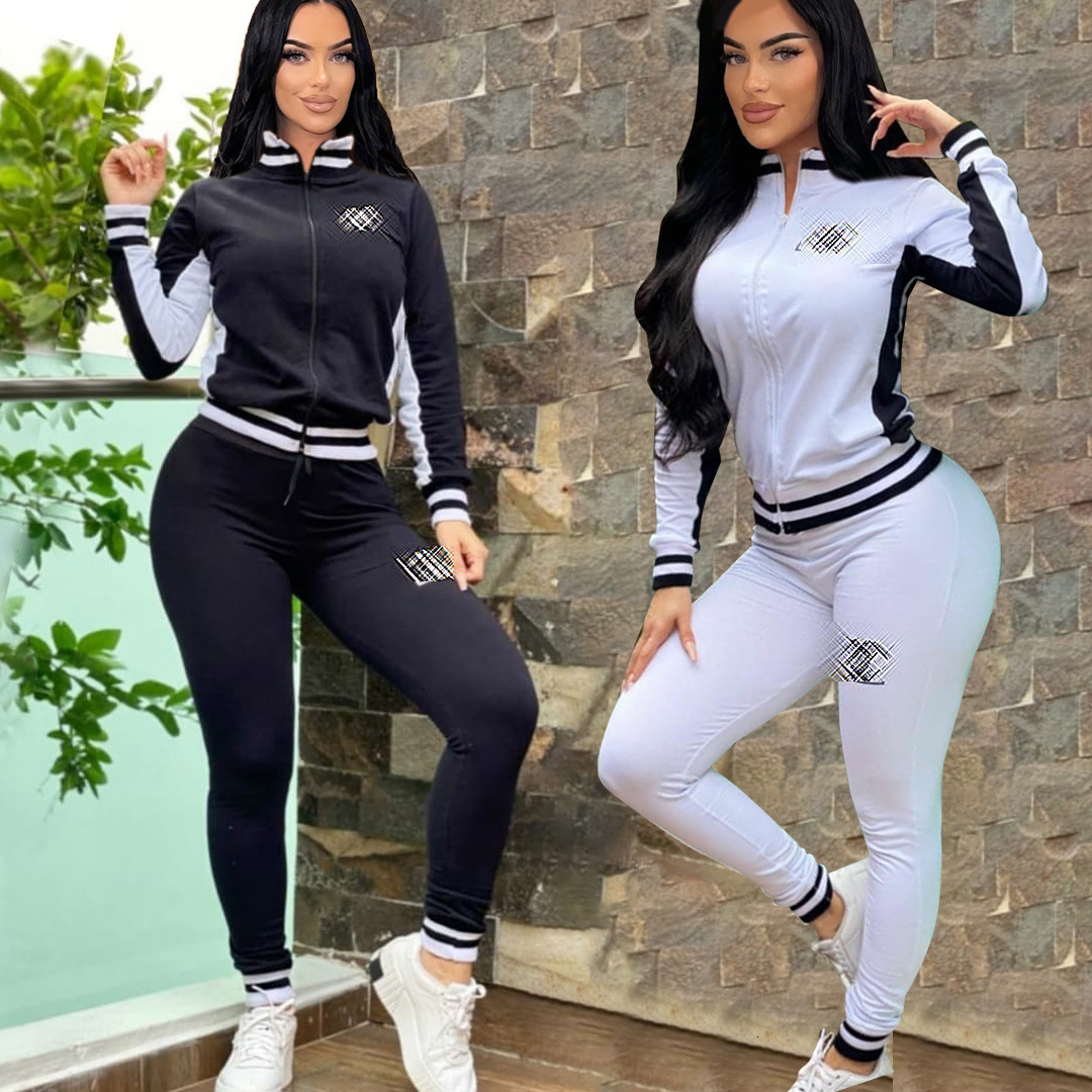 Dd0063 Women's New Fashion Leisure Sports With Threaded High Quality Two Piece Set