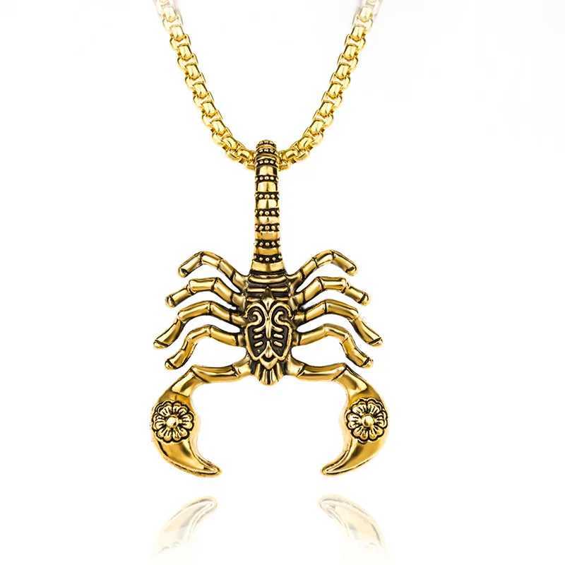 Unique Scorpion Pendant Chain Necklace Stainl Steel Accory for Men Tren Hip-Hop Style Jewelry with Hollow Out DesignXJ241227