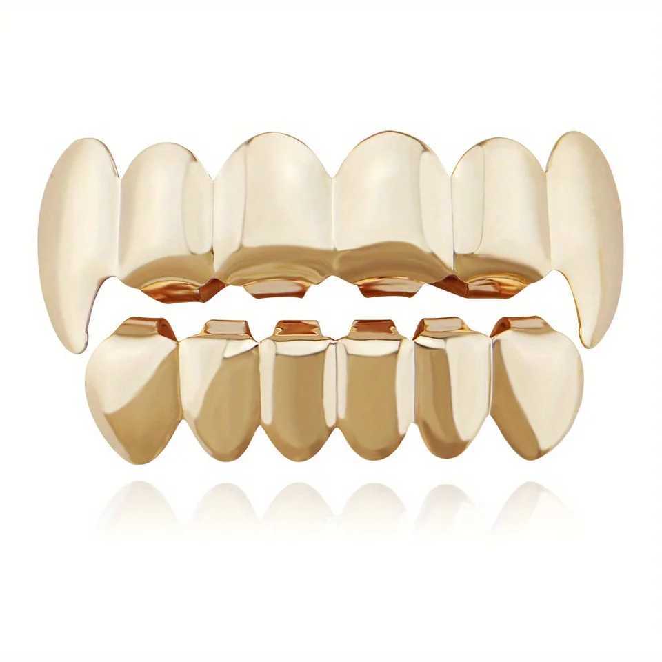 Hip-hop bronzed fangs vampire false teeth fangs men and women costume Halloween costume teeth accories W241227