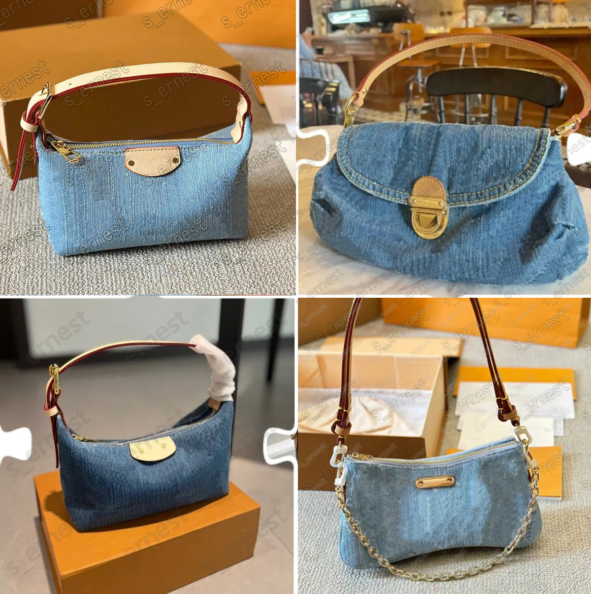 Woman Denim bag canvas Handbags shoulder bags Underarm bag Designer Crossbody bag Lady Small Totes bag