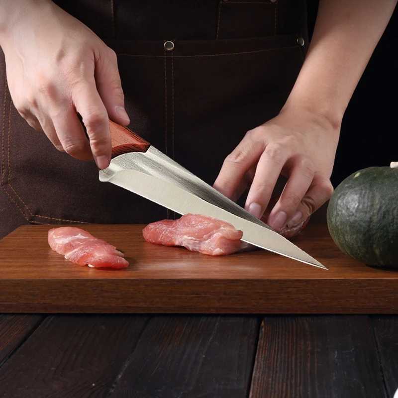 Stainless steel kitchen knife but Boning knife meat and fish diced sushi knife chopped fruit diced tool Y241227