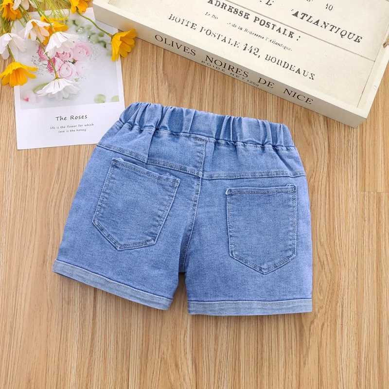 toddler shorts Girls denim shorts Girls Embroidered Jeans Shorts Summer 1-5 Childrens Korean Thin Shorts W241227