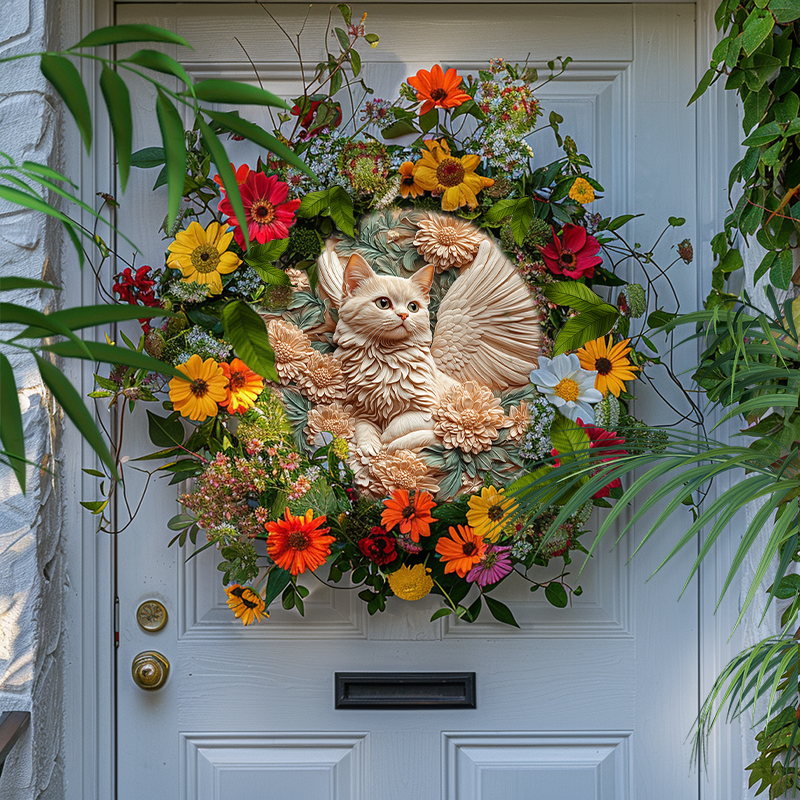 Customized American Shorthair Cat Pet Ornaments - 2D Printed Circular Aluminum Decorative Paintings - Pet Souvenir Tombstones