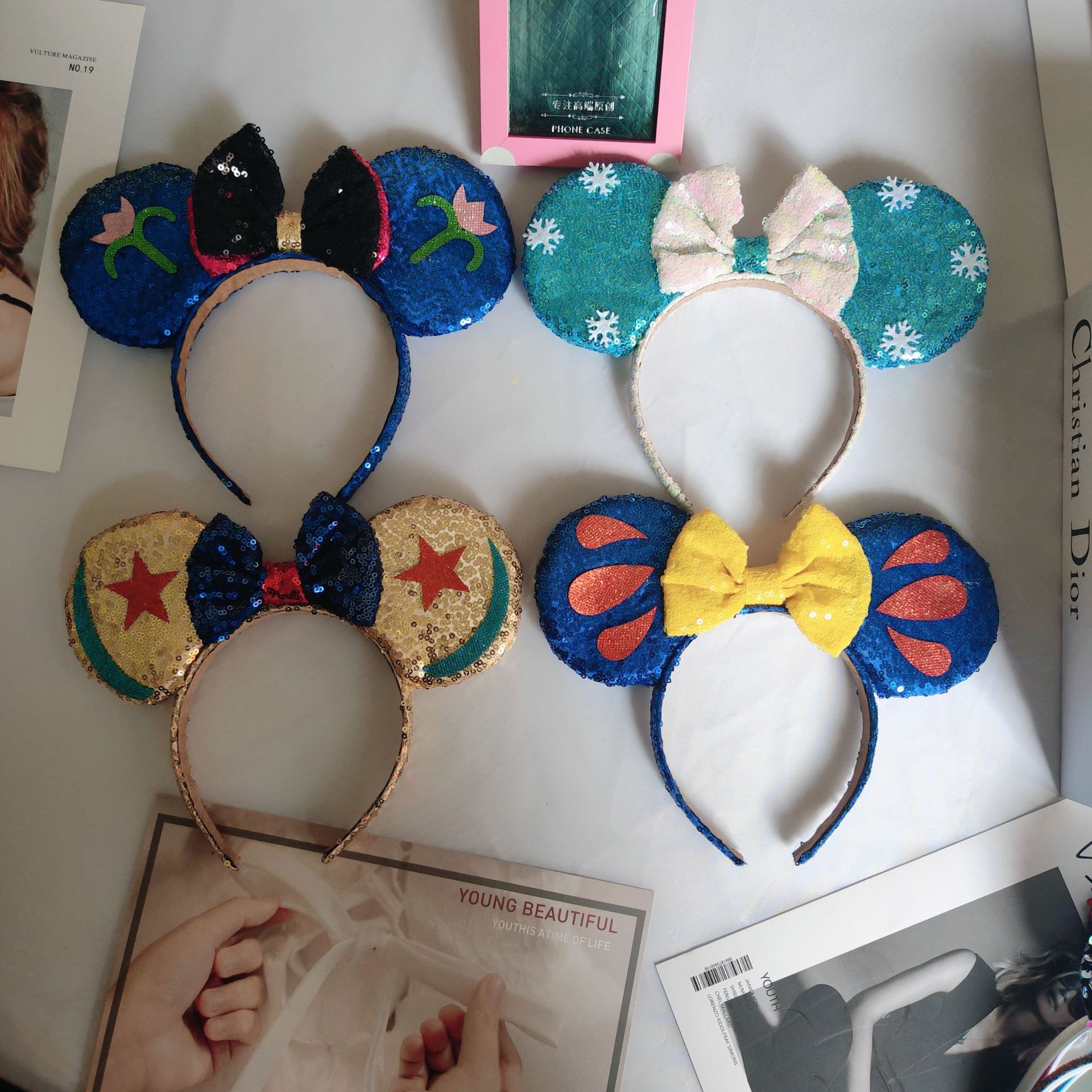 Sparkling Bow Ribbon Headpiece for Playful Makeovers and Picture-Perfect Moments