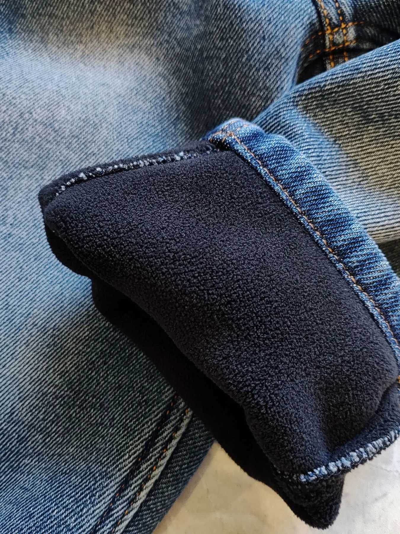 5157 winter warm Loose for strong soft denim and fleece 12M-4 years kids jeans boys jeans W241227