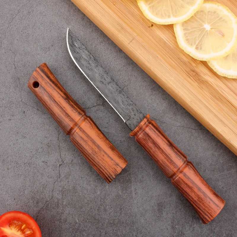 Kitchen Utility Knife Damascus Pattern Paring Knife Boning Meat Cleaver Barbecue Cutting Fishing Knife Cooking Tools Y241227