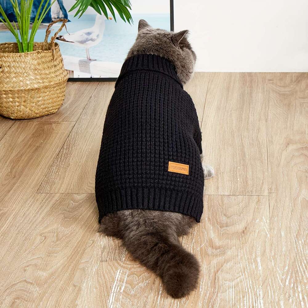 High Neck Knit Sweater 100% Polyester Pullover Pet Jumper, Thick Warm Fashion Canine Apparel, hine Washable For Small to Extra Large Breeds Labradors,