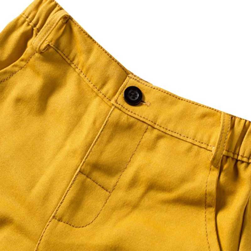 Newborn Daily Shorts for 1-6Y Boys Fashion Yellow +White Shorts With Belt 2 PCS Suit For Birthday Party For Casual Outfit W241227