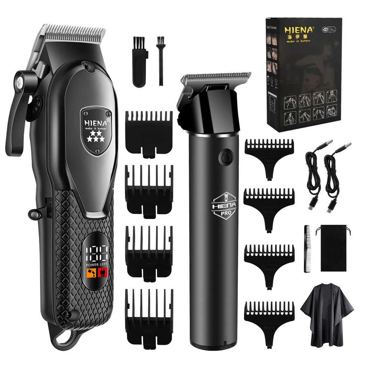 hiena Hair Clipper Kit for Men Electric Shaver Hair Trimmer Professional Cutting Machine Hair Trimmer with LCD Digital Display W241227