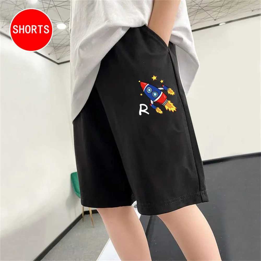 Boys New Summer Trousers Solar System Design Sports Shorts Children Loose Cotton Short Pants 3-14Y Unisex Clothes W241227