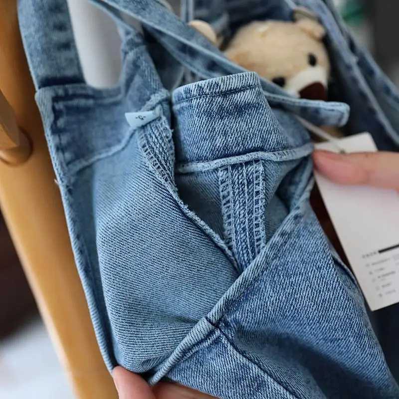 Baby Girls Jeans Pants Spring and Autumn Childrens Denim Pants Boys and Girls Casual Denim Strap Pants 0-6 Years W241227