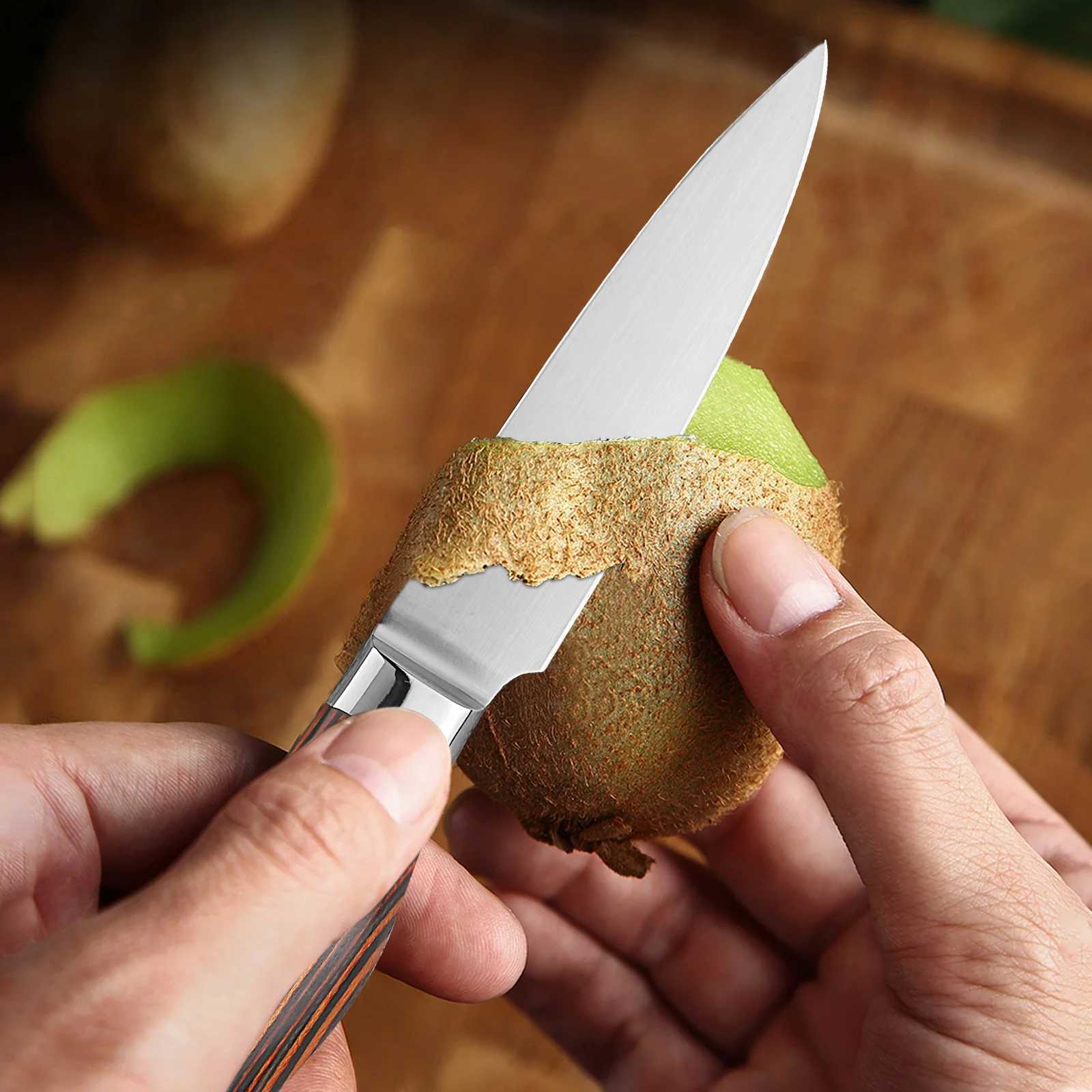 TURWHO 3.5 Paring Knife High Carbon Stainless Steel X50Cr15MoV Kitchen Knives Vegetable fruit Peeling Chef Utility Cooking Tool Y241227