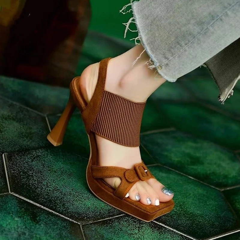 Fashion High Heels Sandals Women Sexy Party Open Toe Pumps Shoes Summer New Slides Dress Slippers Mujer Atillas