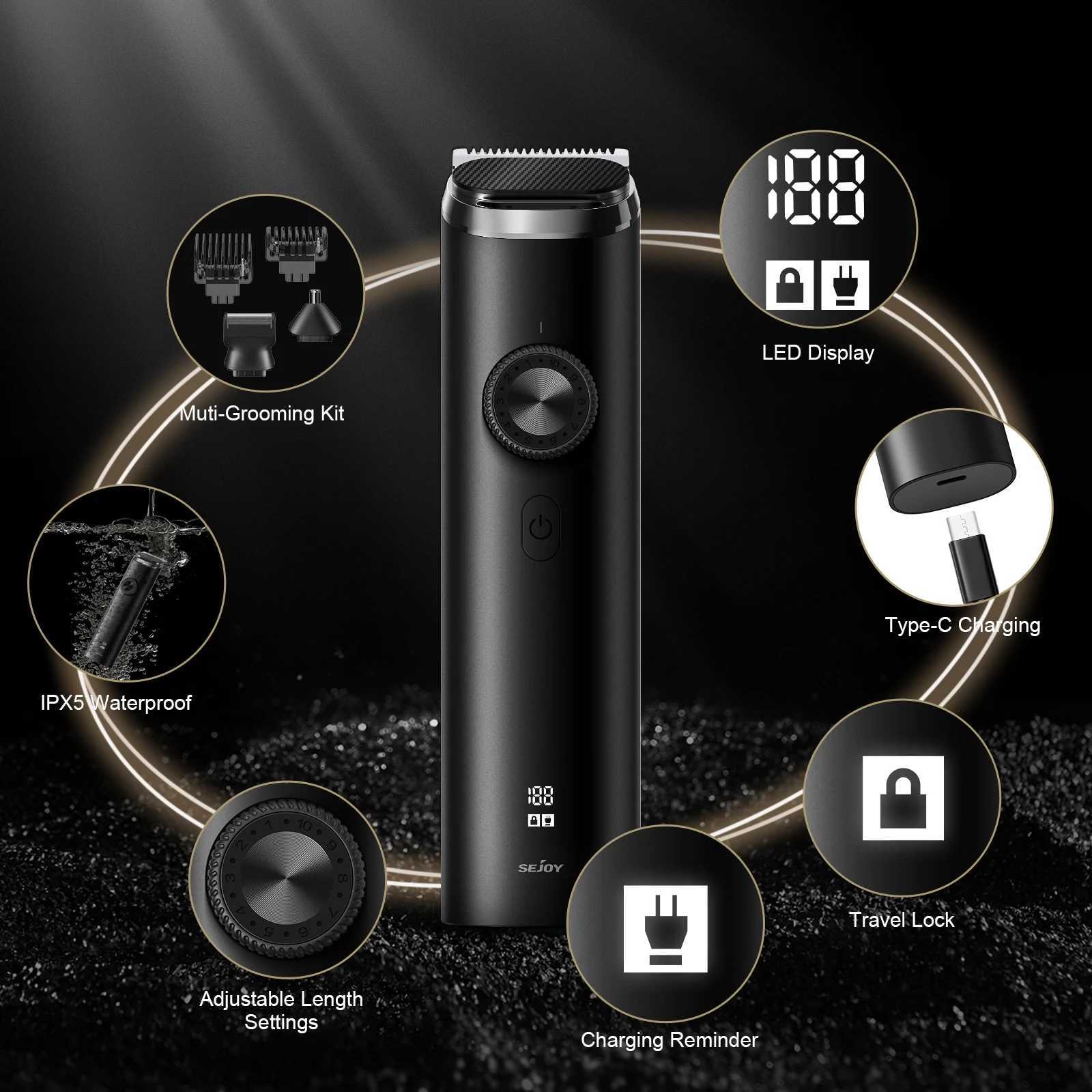 SEJOY 3 In 1 Face Clean Electric Hair Cutting Machine Men Hair Clipper Trimmer Men Cutting Beard Cordless Barber Machine W241227