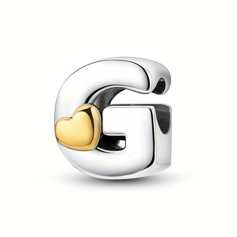 Silver Letter A-Z Alphabet Charm Name Beads Fit Original Pandora Bracelets Charms for Women DIY Pendant Making Jewelry