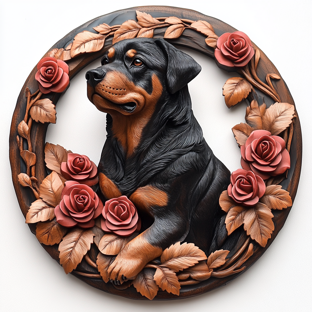 Custom Rottweiler Pet Ornaments - Circular Aluminum Decorative Paintings & Souvenir Tombstones - Perfect Christmas Gifts