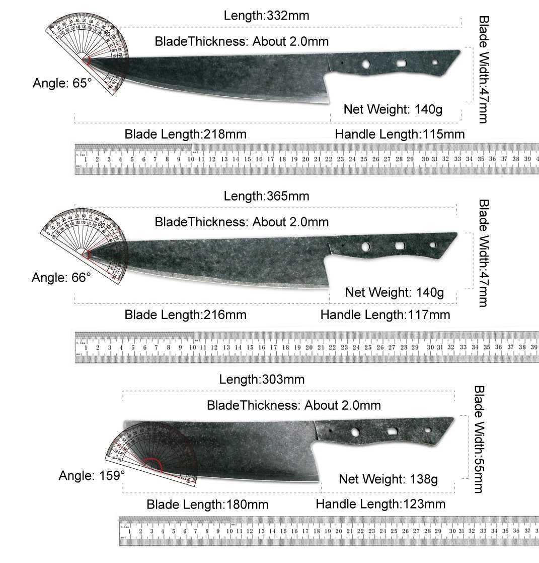 Amber 3-layer laminated steel semi-finished knife blank DIY high carbon chef Kiritsuke Nakiri blade without handle Y241227