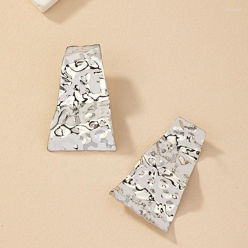 Hoop Earrings Geometric Irregular Surface Hammered Metal For Women Party Holiday OL Fashion Jewelry Ear Accessories CE185