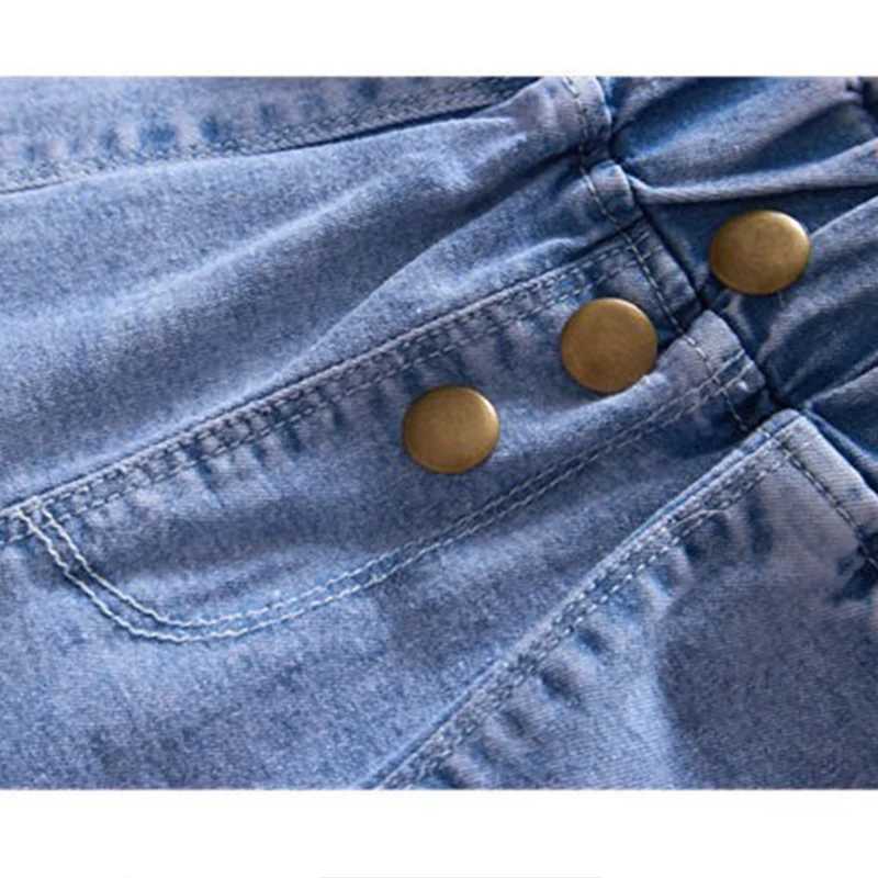 Elastic Waist Toddler Teenage Girl Denim Shorts Street Brief Style Soft Denim Jeans for 3-12Y Kids Summer Beach Shorts W241227