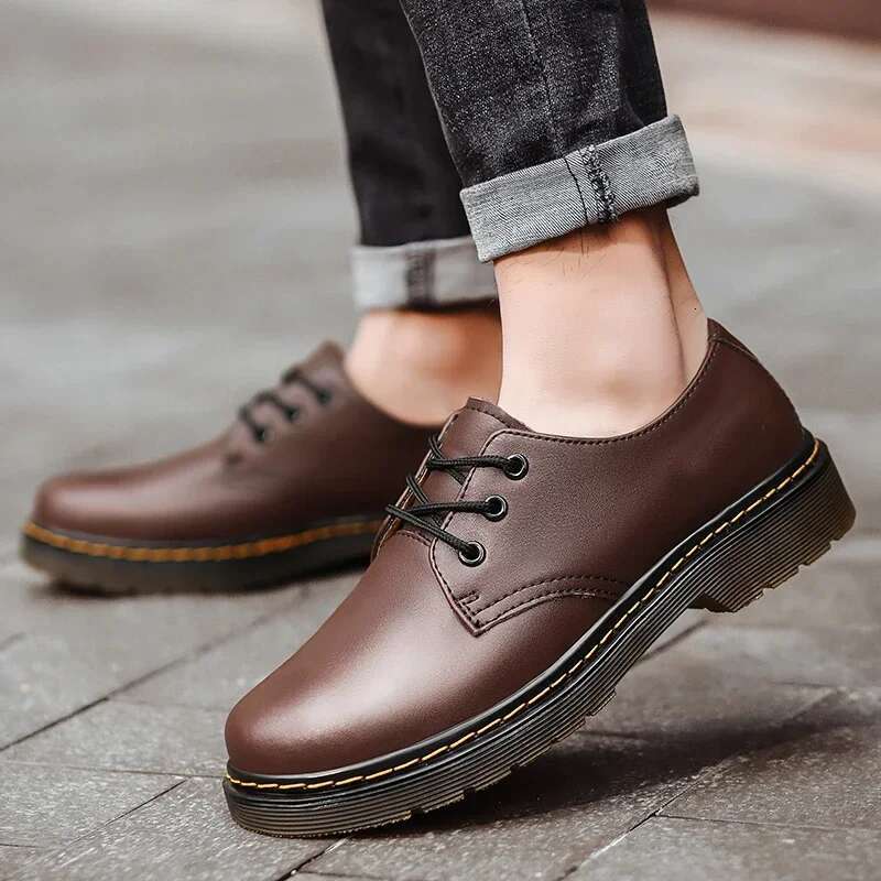 British Style Outdoor Brand Thick Bottom Oxford Lace Up Safety Beef Tendon Outsole Work Shoes Casual