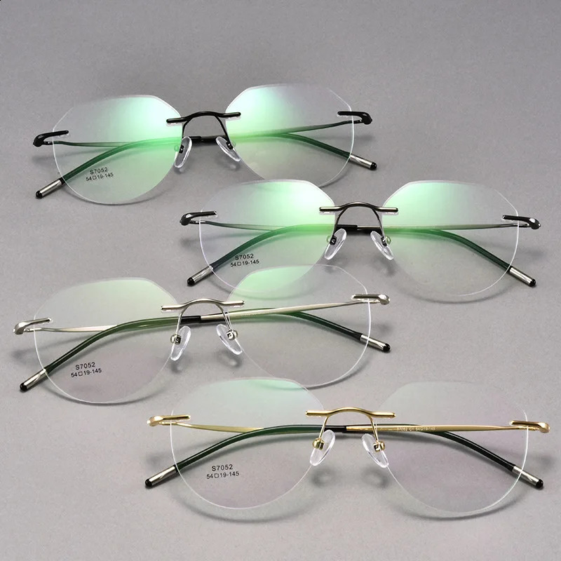 Ultralight Alloy Rimless Men Glasses Frame Square Eyeglasses Myopia Prescription Frames For Women Optical Eye Glass 241227