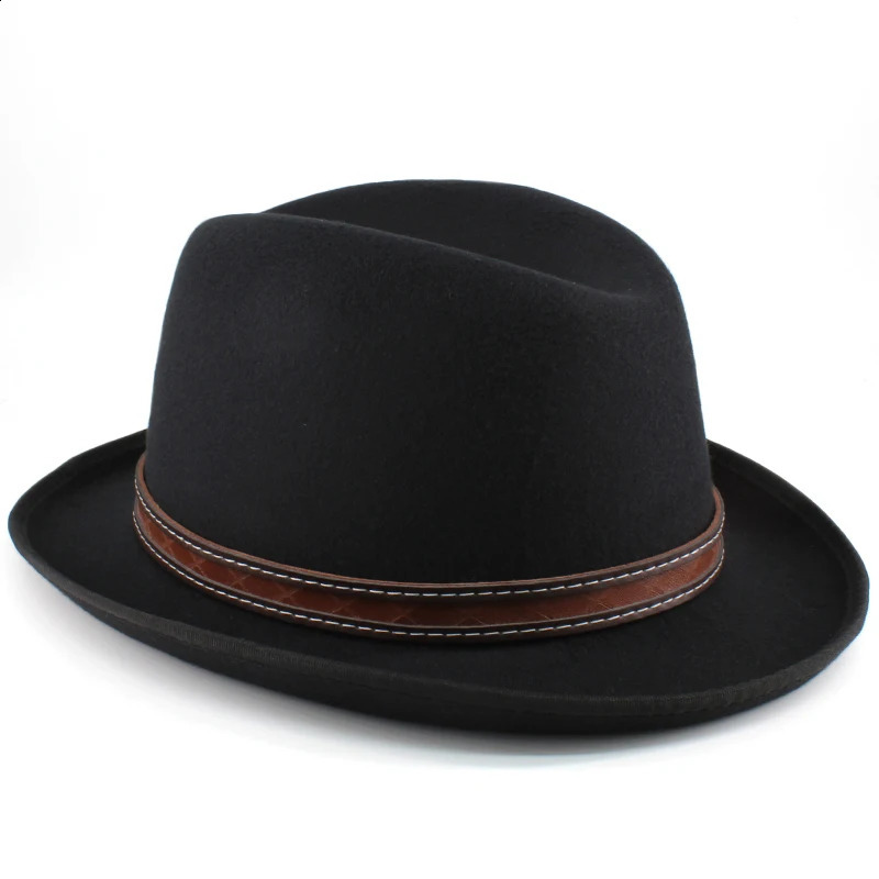 Men Women Wool Blend Classical Retro Homburg Hats Party Fedora Caps Outdoor Trilby Sunhat Jazz Winter Warm Adjustable Size M-L 241226