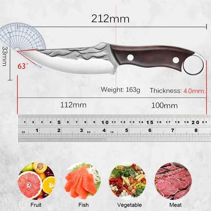 Handmade stainless steel kitchen knife Boning knife fruit with kitchen knife practical chef slicing bread knife kitchen accessory tools Y241227