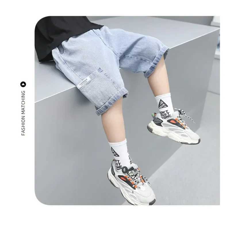 Fashionable Five-point Pants Trendy Kids Clothes Casual Capris Summer Thin Sle Boys Jeans Shorts 2024 New W241227