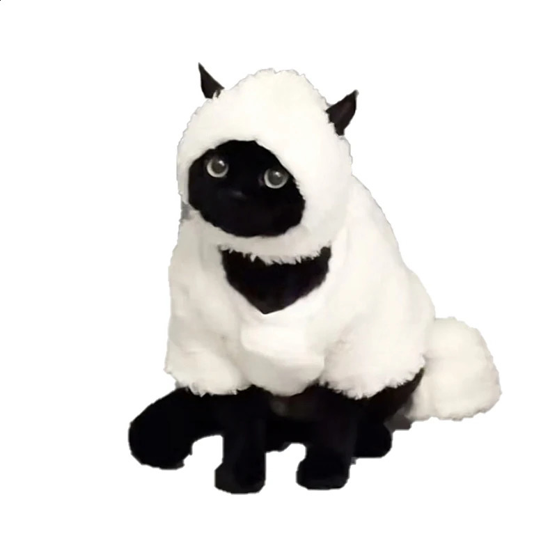 Sheep Cosplay Cat Clothing Fantasia Divertidly Cat Outfit Hoodies Pet Costume Chat Fancy Dress Sweater Pets Disguise Accessories 241225