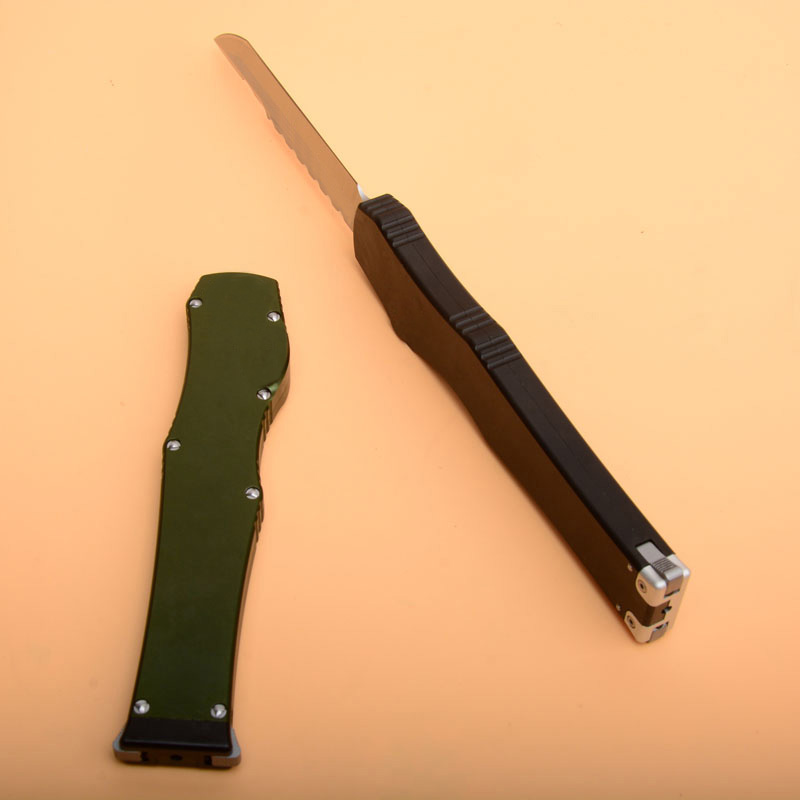 High End VI Ha lo 6 Tactical Knife (4.4 Satin) Single Action Hell Blade knife With Safety lock Survival EDC Gear knives