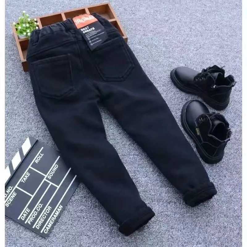 1-11 Yrs boys unisex wool winter pants suitable for children baby thick warm and soft suitable for childrens stretch wool jeans W241227