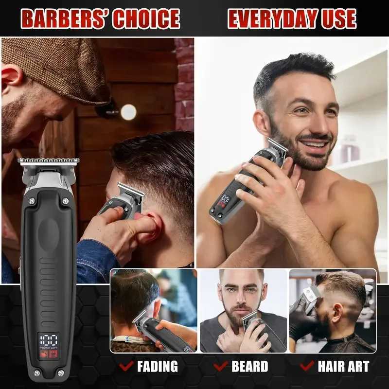Sejoy Professional Mens Hair Clipper Kit Cordless Trimmer with USB Charging LED Display W241227