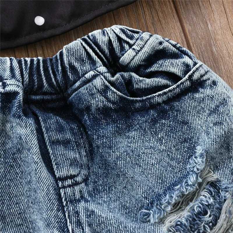 1-5years Kids Girl Denim Jeans Blue Patchwork Pockets Hollow Design Trouser For Girls Elastic Pull-Up Wild Spring Autumn Jeans W241227