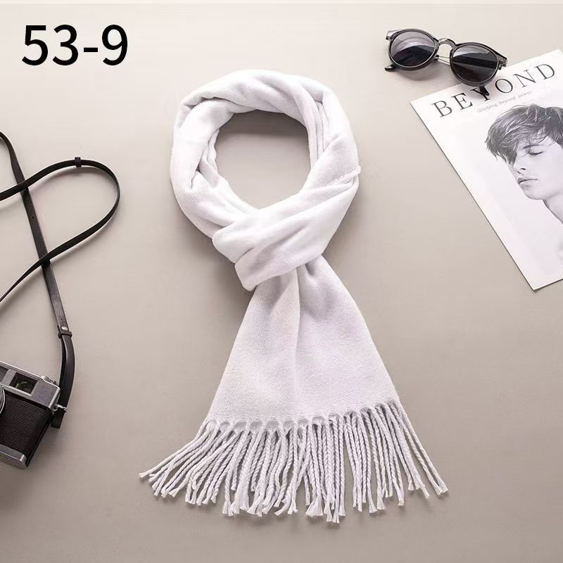 T042 cashmere scarf thickened custom autumn and winter neck tassel solid color warm men and women Korean version all-match shawl