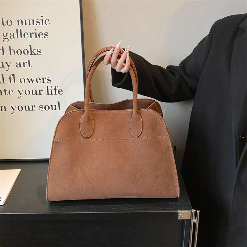 Women's Bags Branded Red Large Size Women Retro Pure Color Suede Shoulder Shopper Tote Bag Designer Handbags
