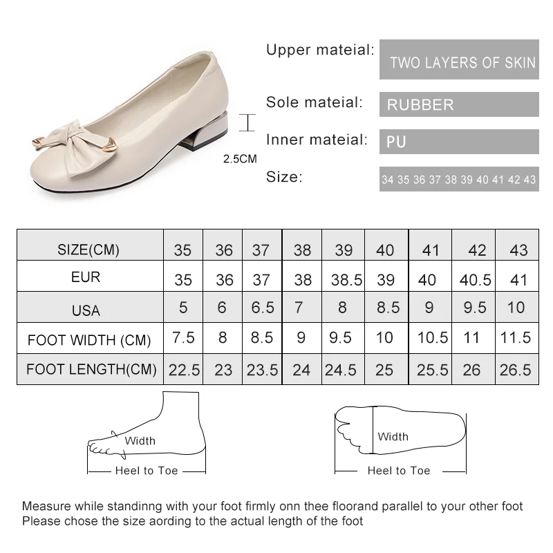 AIYUQI Women's Spring Shoes Genuine Leather Mid-heel Red Shoes Women Round Toe Shallow Bow Women Shoes