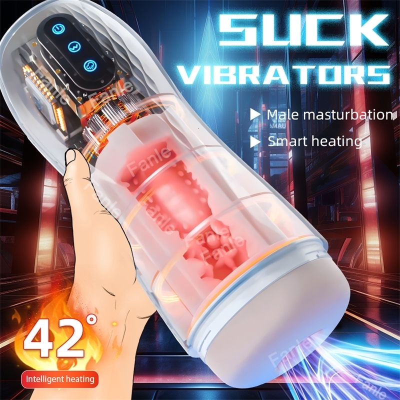 Automatic Sucking Male Masturbator Vibration Blowjob Machine Heating Pussy Penis Pump Masturbation Cup Sex Toys for Men Supplies w241226