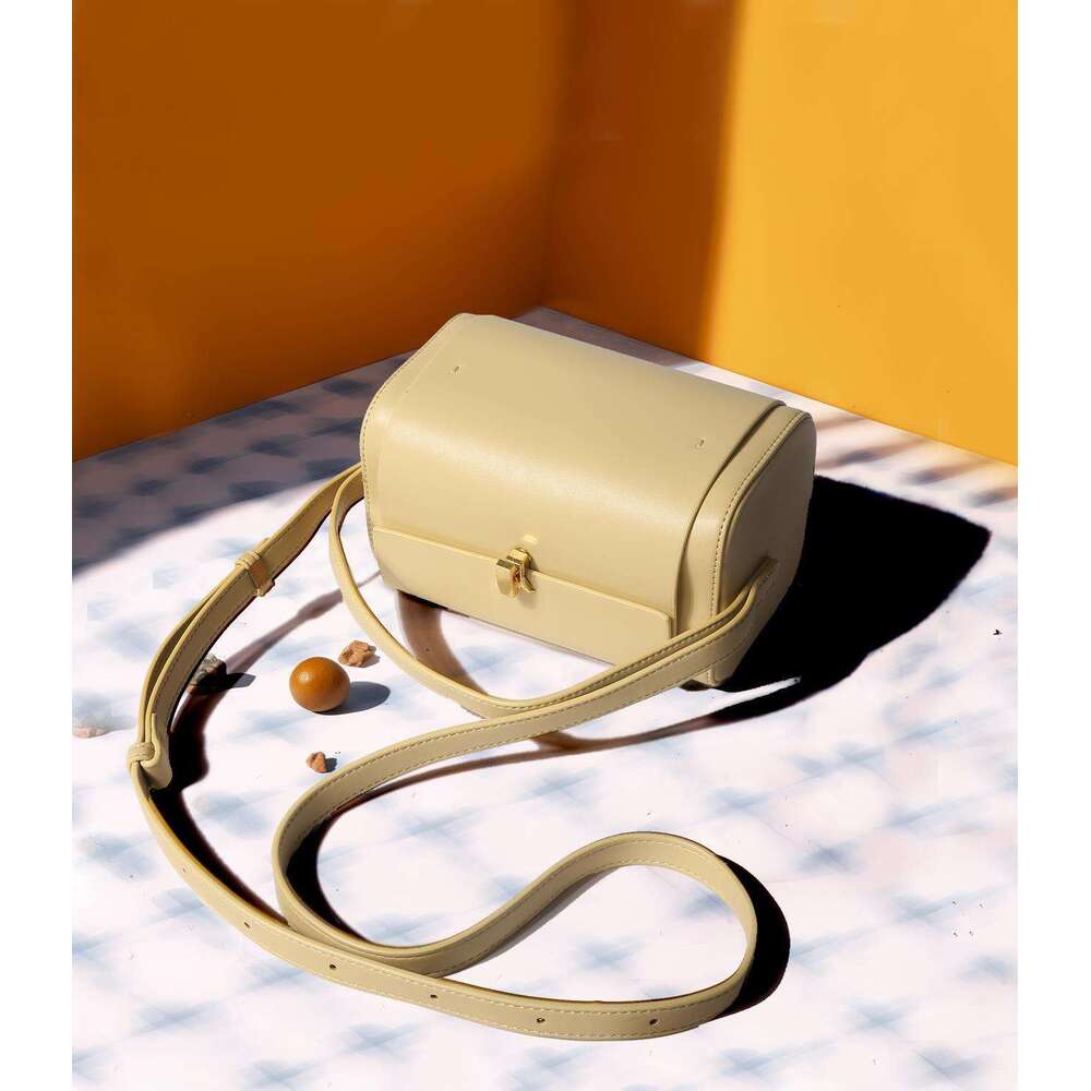 Women's New 2023 High Quality Lock Buckle Brazil Berry Purple Boston Small Square Box Single Shoulder Crossbody Bag