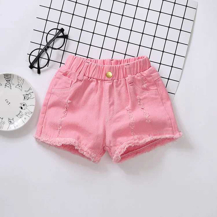 100-150cm summer girls fashionable hole shorts baby and childrens casual clothing W241227