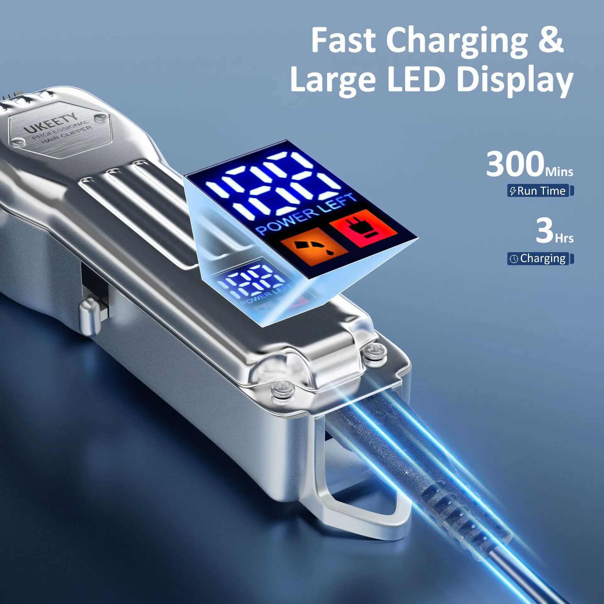 2024 Home appliance Hair Clippers Professional Cordless Clippers Hair Cutting Beard Barbers Electric shaver for men W241227