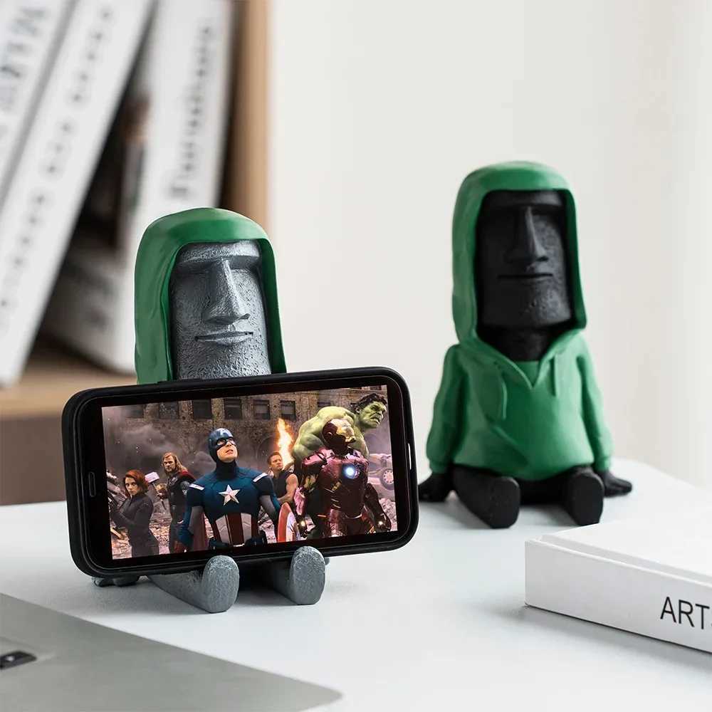 Artistic Room Home Decor Accessories Creative Desk Decor Nordic Home Decor Resin Religious Figure Sculpture Mobile Phone Holder Y241227